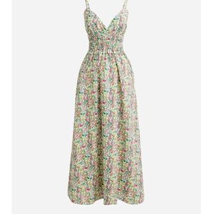 J.Crew V- neck Smocked-waist Dress in Liberty Fabric